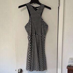 Gianni Bini Black and White Striped Backless Dress